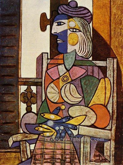 Femme Assise devant la fenetre Marie Thérèse 1937 cubiste Pablo Picasso Peintures à l'huile
